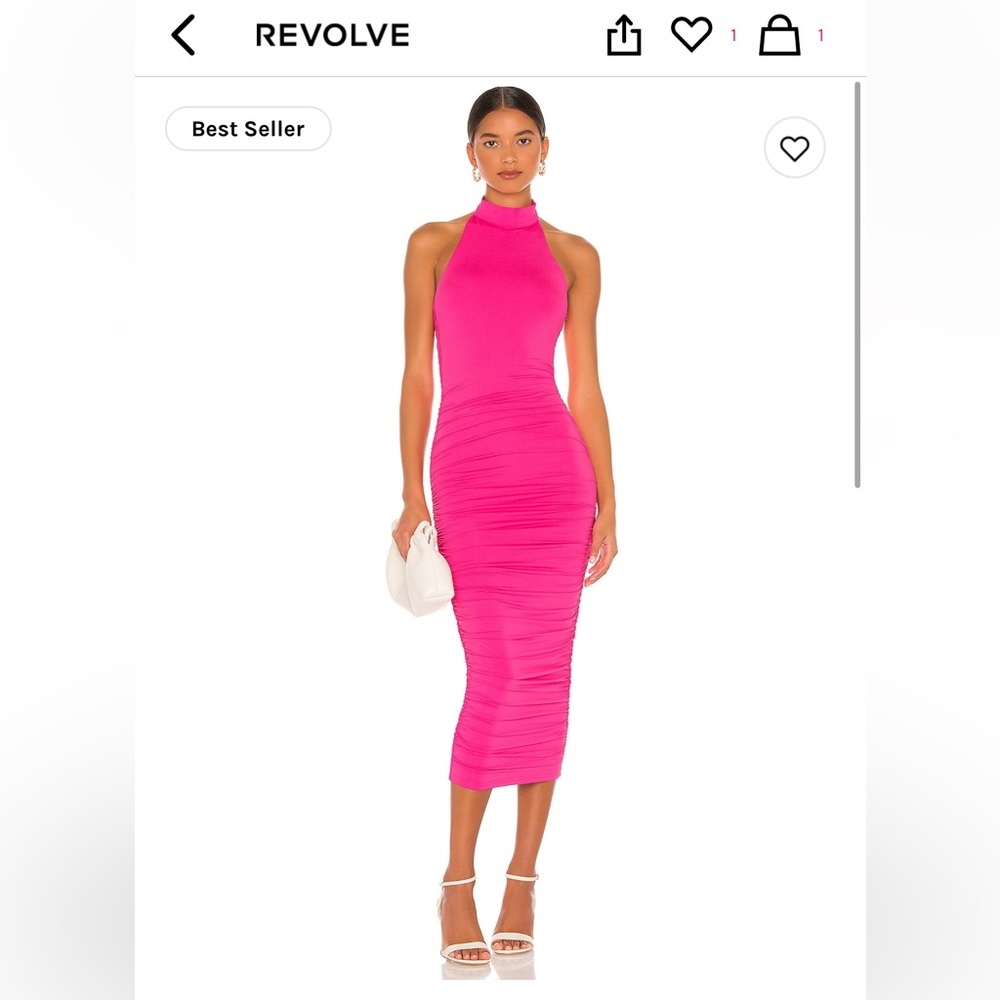 High Neck Dress in Hot Pink - Worn once!